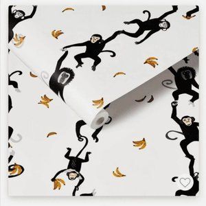 Monkey Peel & Stick Wallpaper BlackWhite - Pillowfort 20in16.5inch